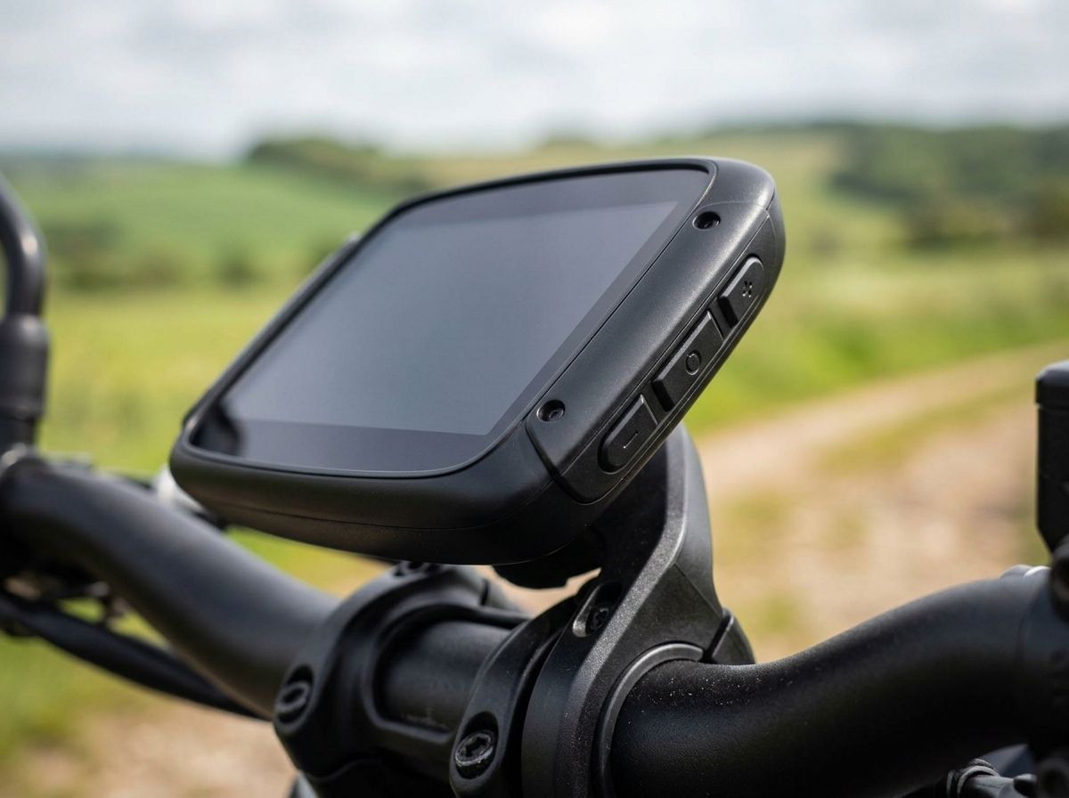 Gros plan sur les coins arrondis et les boutons du TomTom Rider 550